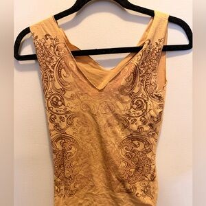 Versailtile Tan Paisley Women's Tank top